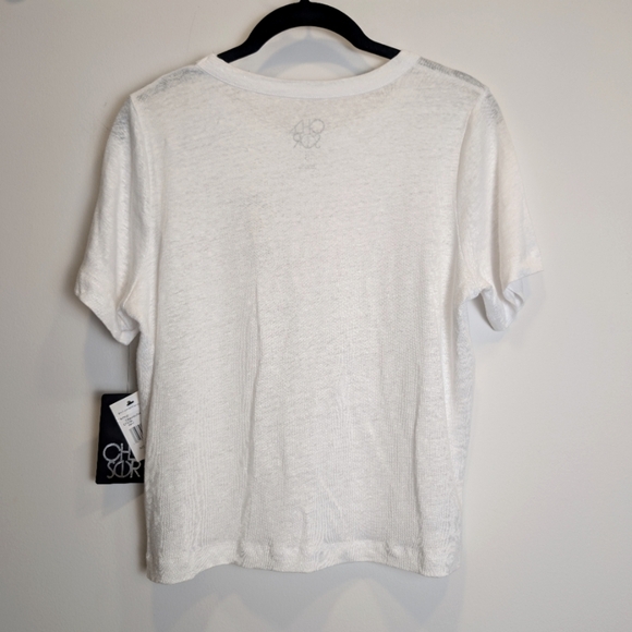 Chaser White Spritz Season Linen Embroidered Short Sleeve Tee Shirt Size Small - Picture 4 of 7